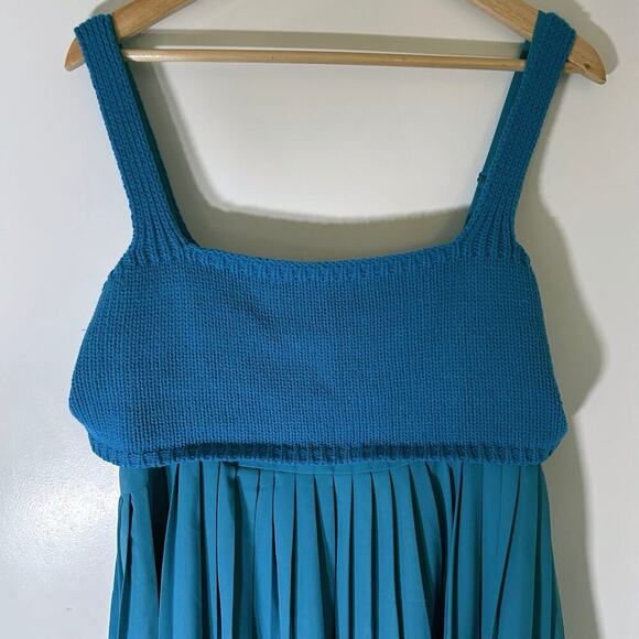 Mare Mare x Anthropologie NWOT Blue Pleated Maxi Dress SZ L - Picture 4 of 7